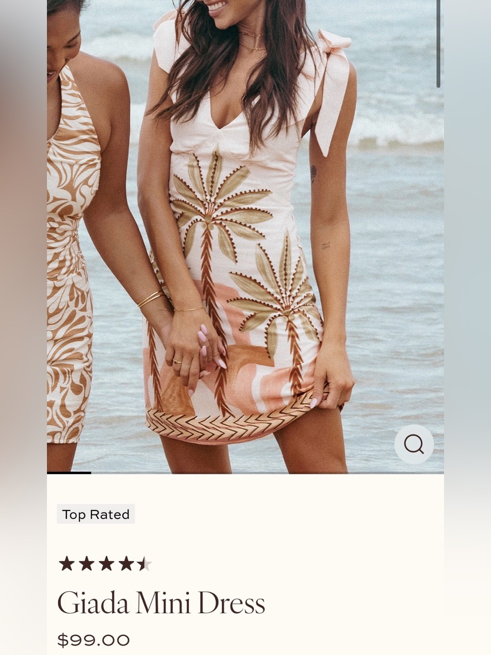 Petal & Pup NWT Linen blend Giada Tie Strap Minidress/ tropical NWT $100 retail - Picture 2 of 10